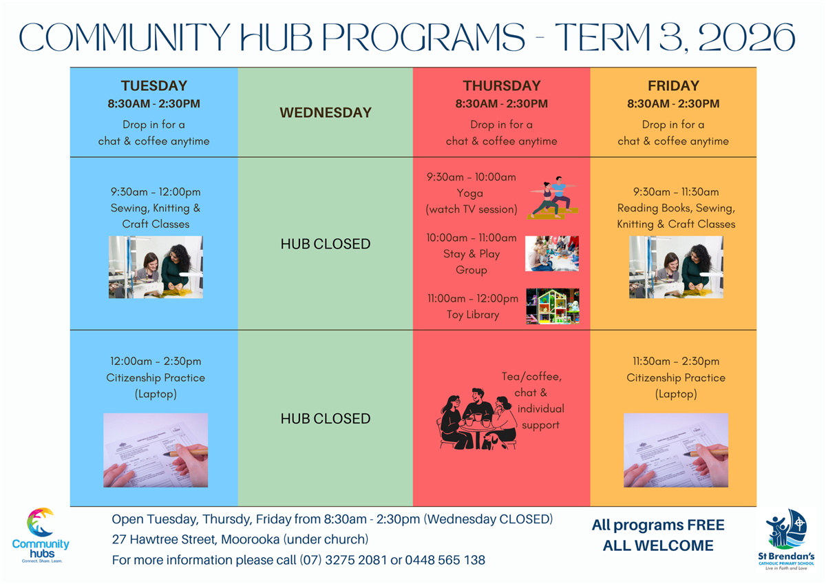 Hub Timetable for Term 3, 2026